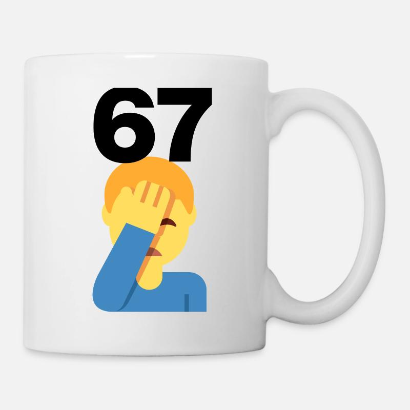 67? FACEPALM, SIX SEVEN TREND. WAS SOLL DAS? 🤔 - Tasse - Weiß