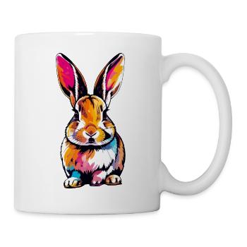 Colorful Bunny PopArt Art Rabbit Motif - Mug - white - Right