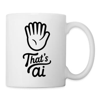 Handwritten “That’s AI” with 6 finger - Mug - white - Right