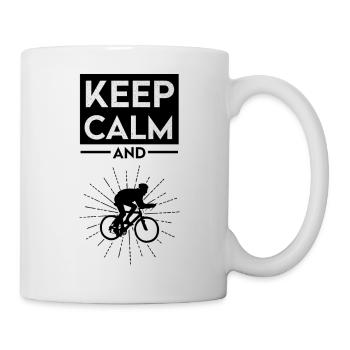Keep Calm and Ride On Cycling Bicycle Graphic - Tasse - Weiß - Rechts