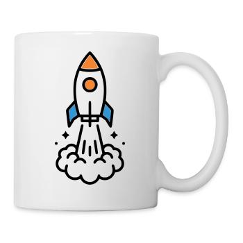 Rakete Start Weltraum Comic - Tasse - Weiß - Rechts