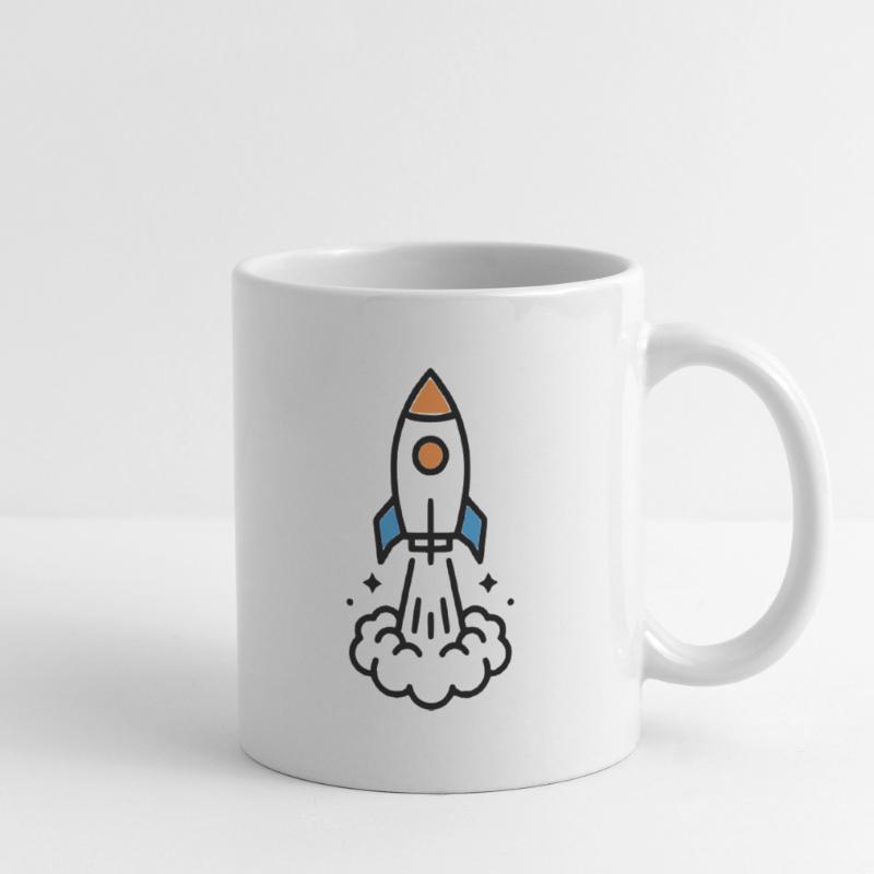 Comic spatial Rocket Launch Mug blanc
