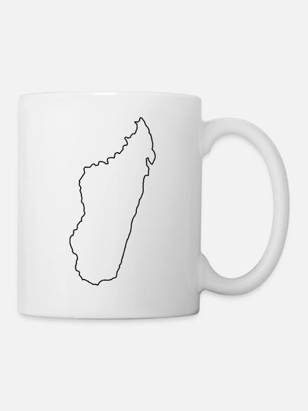 Madagaskar-Umrisskarte - Tasse - Weiß