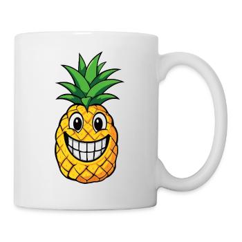 Süßer Ananas Cartoon Sommerfrucht Karibik Comic - Tasse - Weiß - Rechts