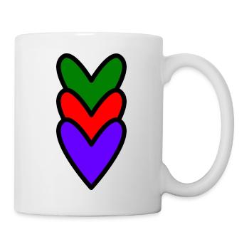 HERZ. HERZ. VALENTINSTAG. LIEBE. LIEBE. PAAR. - Tasse - Weiß - Rechts