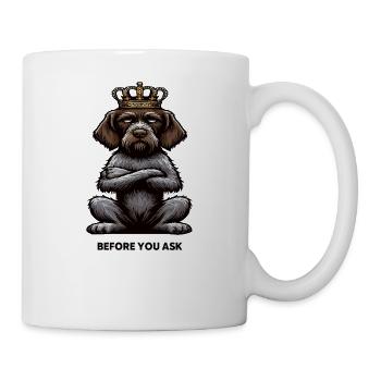 Before You Ask Deutsch Drahthaar Drahthaarhalter - Tasse - Weiß - Rechts