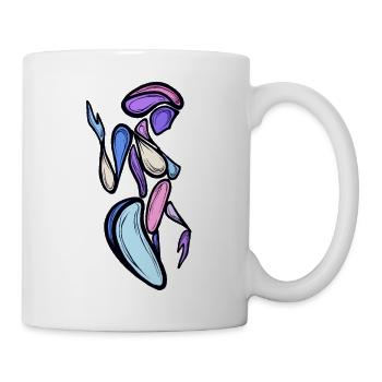 Femme abstraite Forme colorée - Mug blanc - blanc - Droite