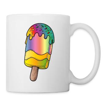 Illustration de dessins animés de glace arc-en-ciel - Mug blanc - blanc - Droite