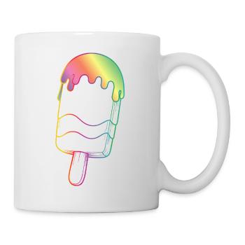 Contour de glace arc-en-ciel style néon - Mug blanc - blanc - Droite