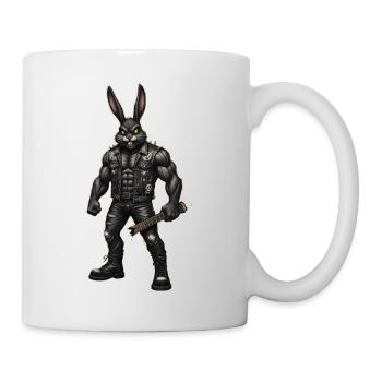Heavy Metal Osterhase Rocker Ostern Hardcore Hase - Tasse - Weiß - Rechts