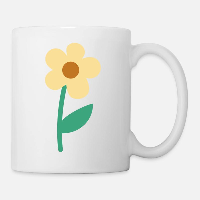 Esthétique botanique minimaliste de fleurs simples et mignonnes - Mug blanc - blanc