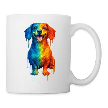 Dachshund in bright colors - Mug - white - Right