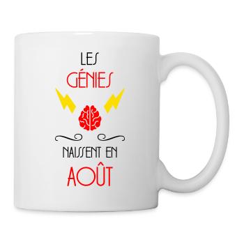 Les Génies Naissent en Août Humour Anniversaire - Mug blanc - blanc - Droite