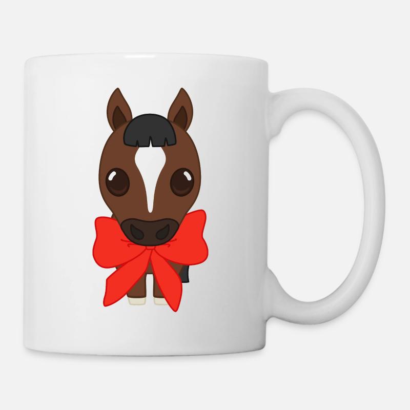 Frange avec ruban rouge - Mug blanc - blanc