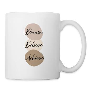 Dream Believe Achieve Bohemi Aesthetic Minimal Tee - Mug blanc - blanc - Droite