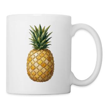 Ananas Mosaik - Tropische Kunst für Sommer-Fans - Tasse - Weiß - Rechts