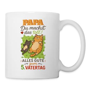 5. Vatertag - Papa Du machst das toll  - Tasse - Weiß - Rechts