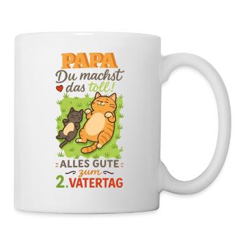 Papa Du machst das toll - 2. Vatertag - Tasse - Weiß - Rechts