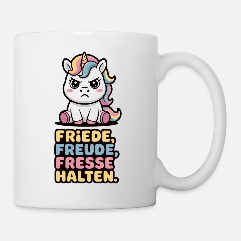 Süßes Einhorn Sarkasmus Spruch Fun Shirt - Tasse - Weiß
