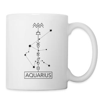 Aquarius - Wassermann Sternzeichen - schwarz - Tasse - Weiß - Rechts