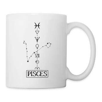 Pisces - Fische Sternzeichen - schwarz - Tasse - Weiß - Rechts