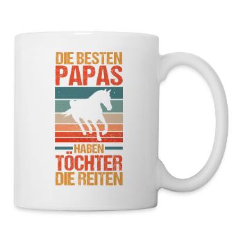 Reiten Papa Vater Pferdeliebhaber Reiterhof Pferde - Tasse - Weiß - Rechts