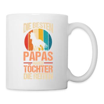 Reiten Papa Vater Pferdeliebhaber Reiterhof Pferde - Tasse - Weiß - Rechts