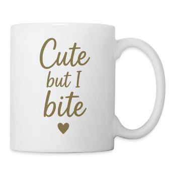 Süßer Spruch für Frauen Ich beiße süße Damen - Tasse - Weiß - Rechts