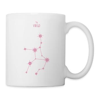 Virgo Zodiac Sign Star Constellation Pastel Pink - Mug - white - Right