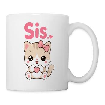 Katzen Sis Herzchen Kawaii - Tasse - Weiß - Rechts