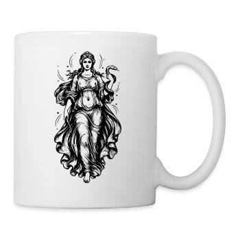 Ancient Greek Goddess with snake - Mug - white - Right
