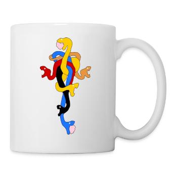 Serpent Arc en Couleurs Stylisé - Mug blanc - blanc - Droite