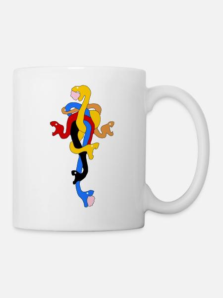 Schlangenbogen in stilisierten Farben - Tasse - Weiß