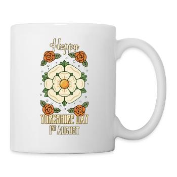 Happy Yorkshire Day 1st August Yorkshire Symbol - Mug - white - Right