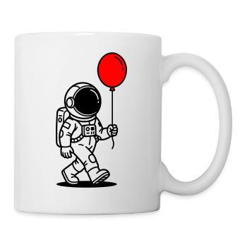 Astronaut mit Ballon - Tasse - Weiß - Rechts