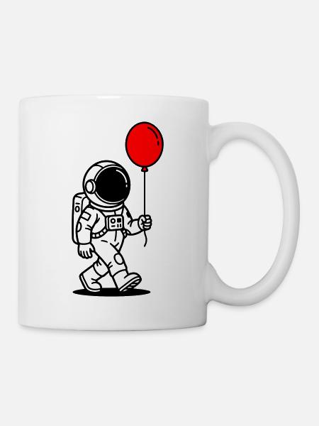 Astronaut mit Ballon - Tasse - Weiß