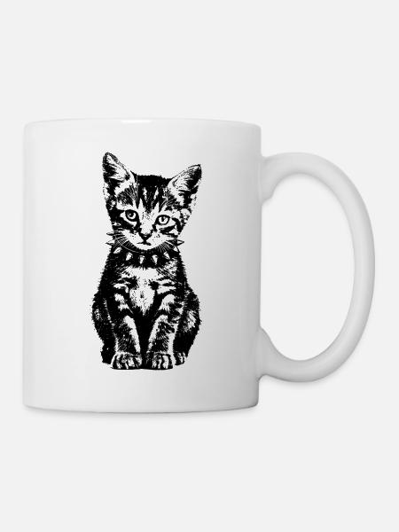 Punk Kätzchen - Tasse - Weiß