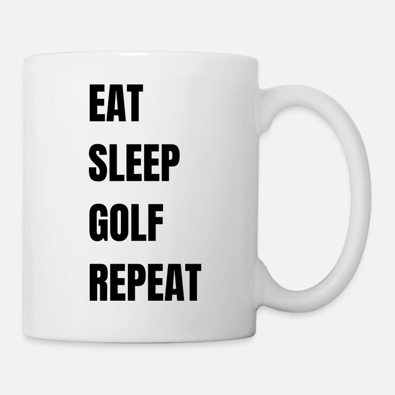 Mange, dors, golf, répéte. - Mug blanc - blanc