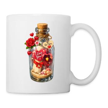 Botschaft in einer Flasche Valentinstagsverzauberung - Tasse - Weiß - Rechts