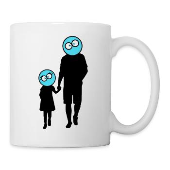 Silhouette familiale Chers enfants Parents Maman Papa - Mug blanc - blanc - Droite