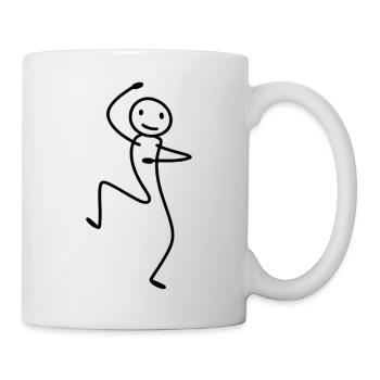 Dancing Stick Figure – Minimal Lineart - Mug - white - Right