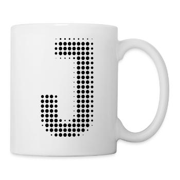 Buchstabe J – Punktmuster Initial Design - Tasse - Weiß - Rechts