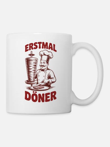 Erstmal Döner Lustiger Döner Spruch Für Kebab - Tasse - Weiß