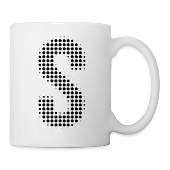 Buchstabe S – Punktmuster Initial Design - Tasse - Weiß - Rechts