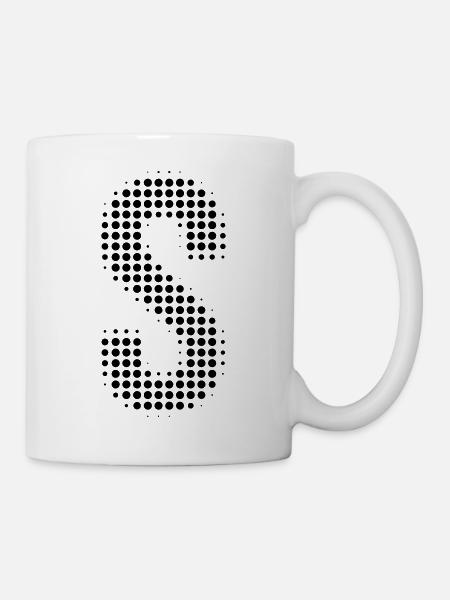 Buchstabe S – Punktmuster Initial Design - Tasse - Weiß