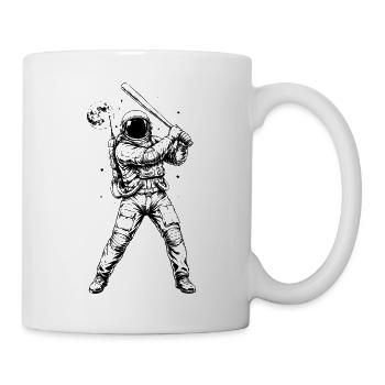 Astronaut Baseballschläger Weltraum Sport Kosmos  - Tasse - Weiß - Rechts