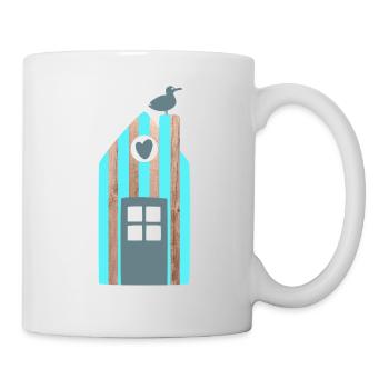 Beach House Stripe Seagull Baltic Sea North Sea Sea - Mug - white - Right