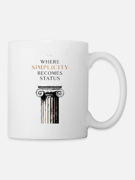Minimalismus Luxus Schlichtes Premium Status - Tasse - Weiß