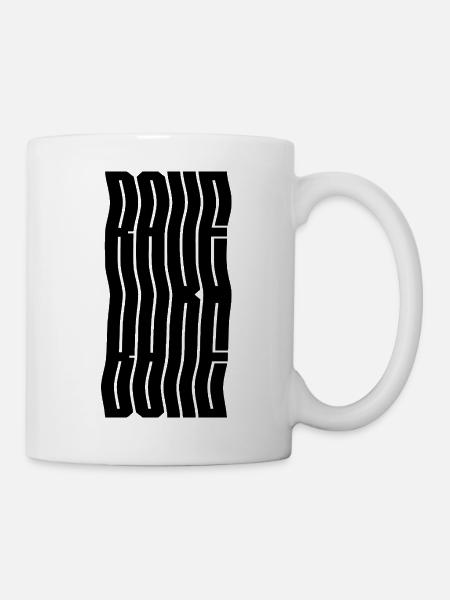 Rave-Musik-Typografie-Design - Tasse - Weiß