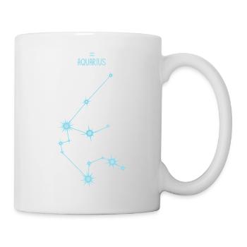 Wassermann-Tierkreiszeichen Stern Sternbild Blau - Tasse - Weiß - Rechts
